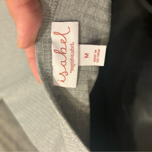 Gray Ribbed Button-Front Women's Top - Picture 6 of 6